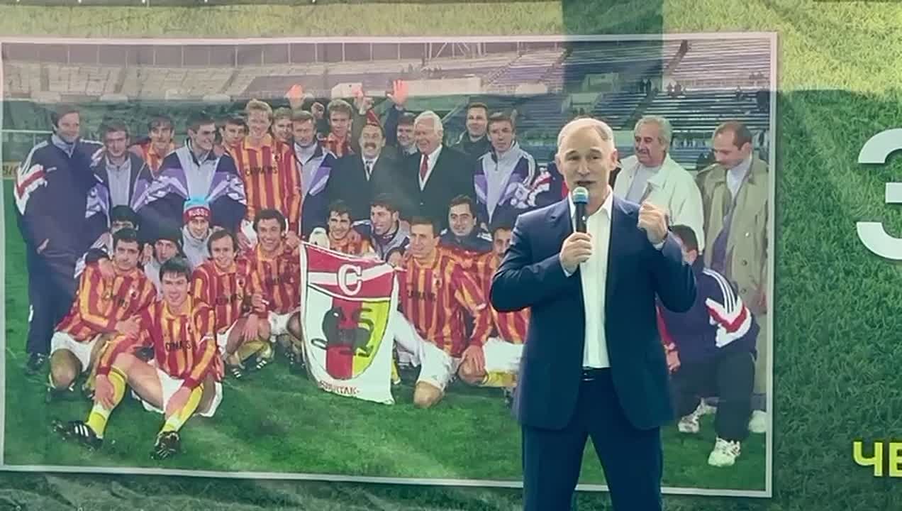 Приветственное слово министра физической культуры и спорта РСО-Алания Сослана Фраева к участникам турнира в честь 30-летия легендарной победы «Спартака-Алании» в чемпионате страны