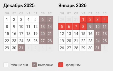 Предстоящие новогодние выходные в России станут самыми длинными за 12 лет
