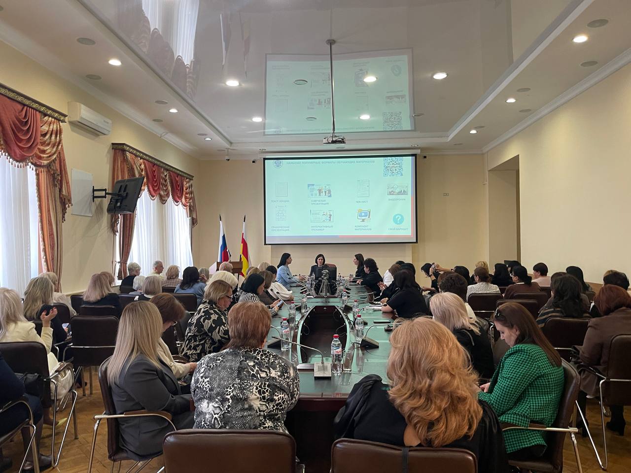 Сегодня на базе СОРИПКРО состоялась стратегическая встреча руководителя Российского центра обучения избирательным технологиям при ЦИК России Елены Александровны Осиповой совместно с Министром образования Эллой Алибековой с... Сегодня на базе СОРИПКРО состоялась стратегическая встреча руководителя Российского центра обучения избирательным технологиям при ЦИК России Елены Александровны Осиповой совместно с Министром образования Эллой Алибековой с...