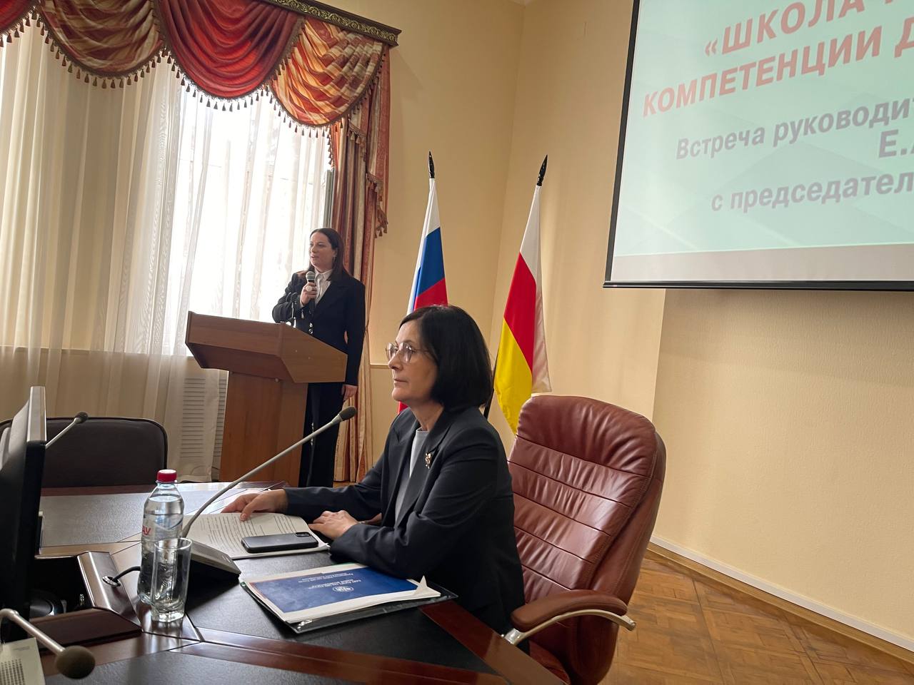 Сегодня на базе СОРИПКРО состоялась стратегическая встреча руководителя Российского центра обучения избирательным технологиям при ЦИК России Елены Александровны Осиповой совместно с Министром образования Эллой Алибековой с...