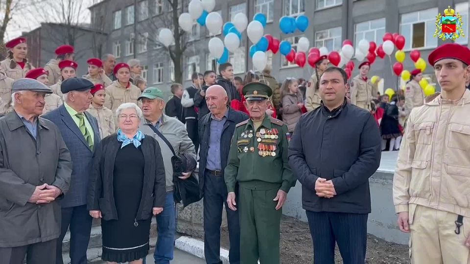 В школе № 26 состоялось открытие мурала дважды Героя Советского Союза Исса Плиева
