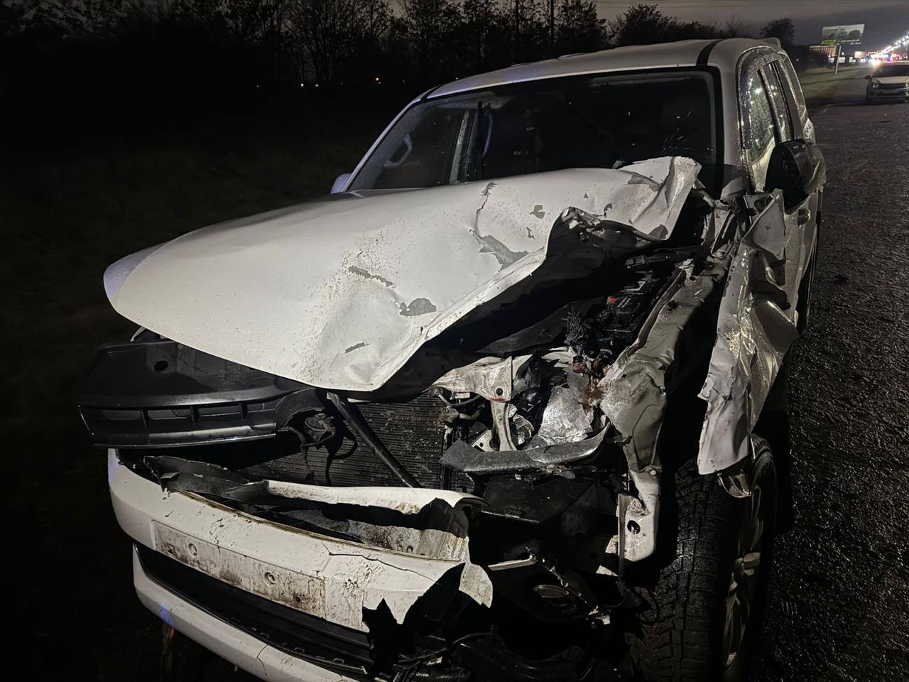 Три машины подряд врезались в корову на трассе в Северной Осетии