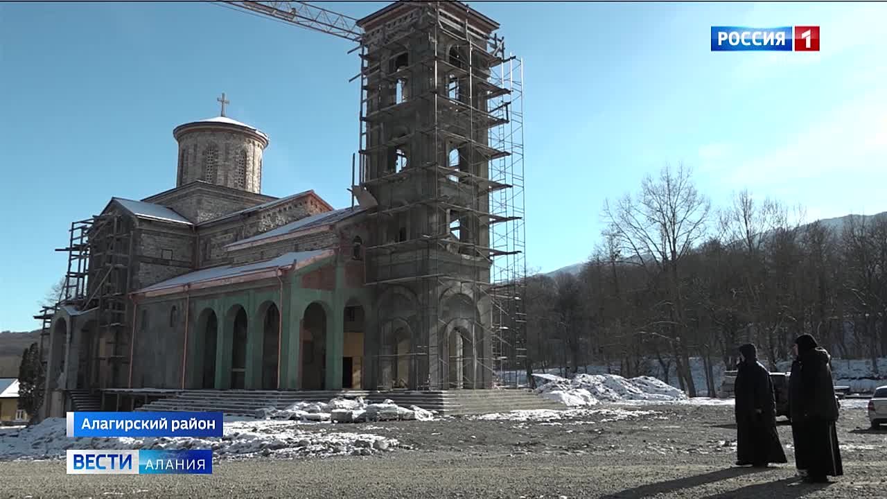 На территории Аланского Богоявленского женского монастыря продолжается строительство большого соборного храма