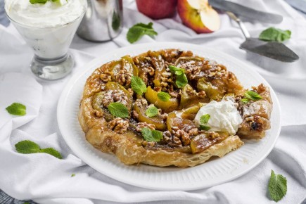Рецепт тарт татена с яблоками и грецкими орехами