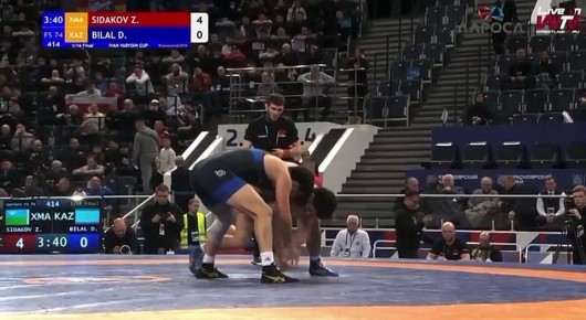 До 74 кг1/16. Заурбек Сидаков - Билал Даниял (Казахстан) 12:0