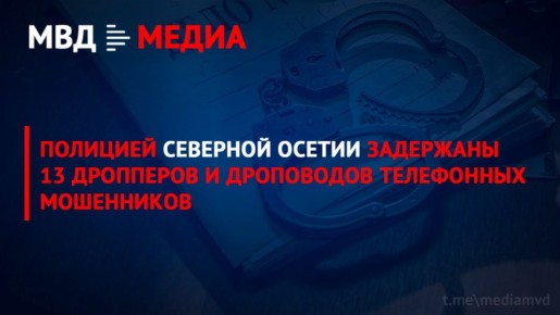 Полицией Северной Осетии задержаны 13 дропперов и дроповодов телефонных мошенников
