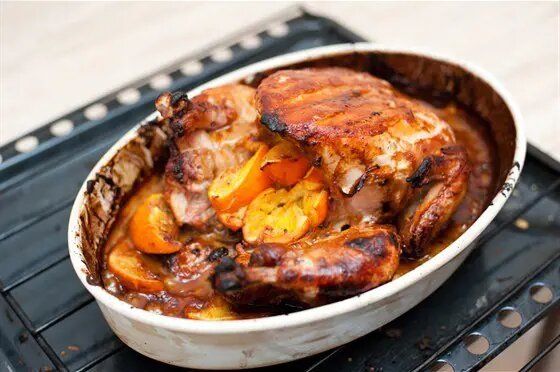 Курица в горчичном соусе с апельсинами — идеальный семейный ужин