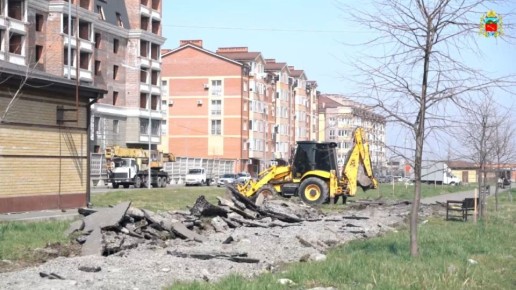 Работы по благоустройству начались на ул. Ш. Джикаева во Владикавказе