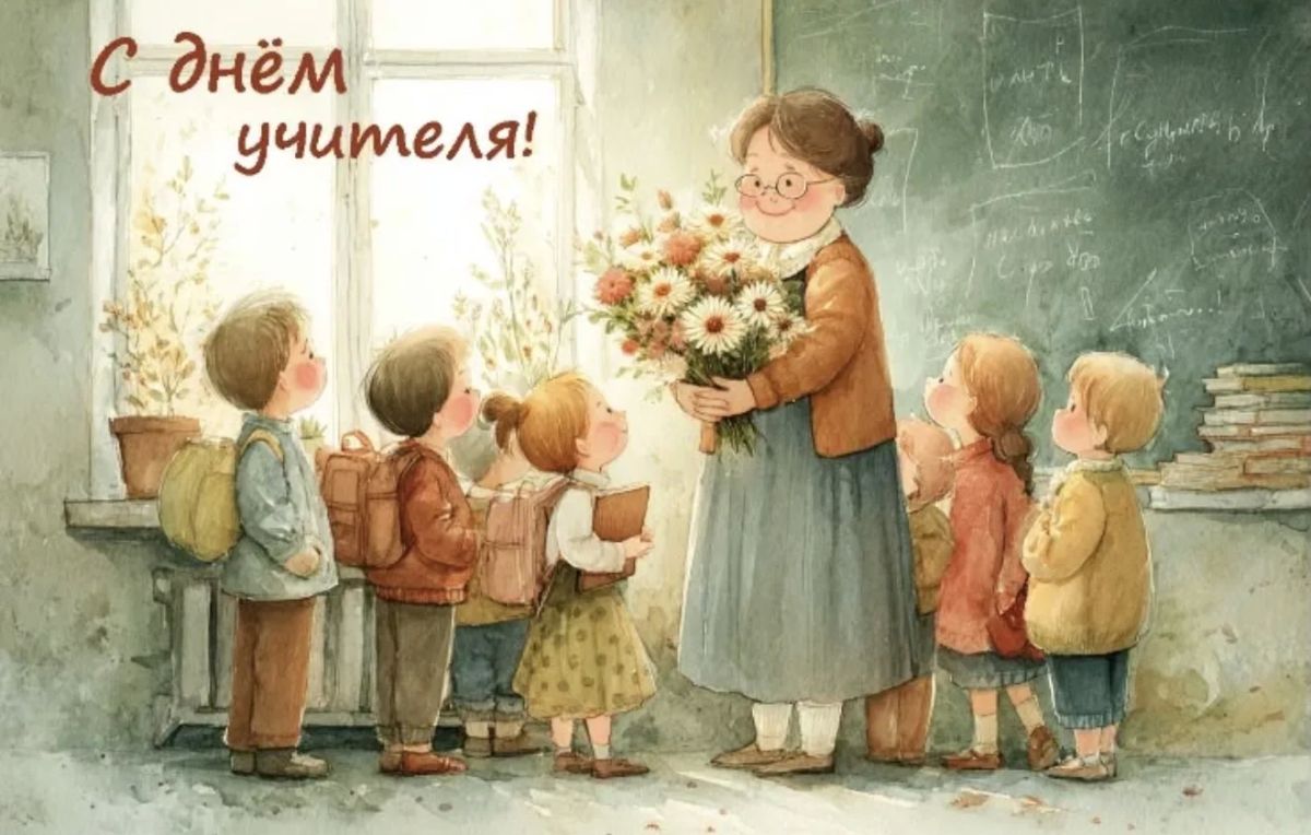 Дорогие педагоги!. Поздравляю вас с Днем учителя! Ваша работа — это не просто передача знаний, это ежедневный вклад в будущее наших детей и всей республики