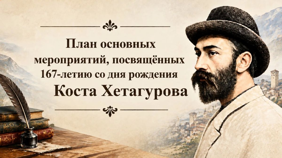 15 октября в Северной Осетии пройдут мероприятия, посвящённые 167-летию со дня рождения Коста Хетагурова