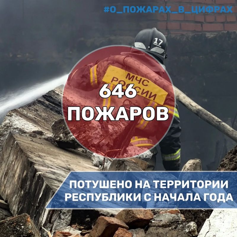 #о_пожарах_в_цифрах. С начала 2026 года на территории Северной Осетии зарегистрировано 646 пожаров