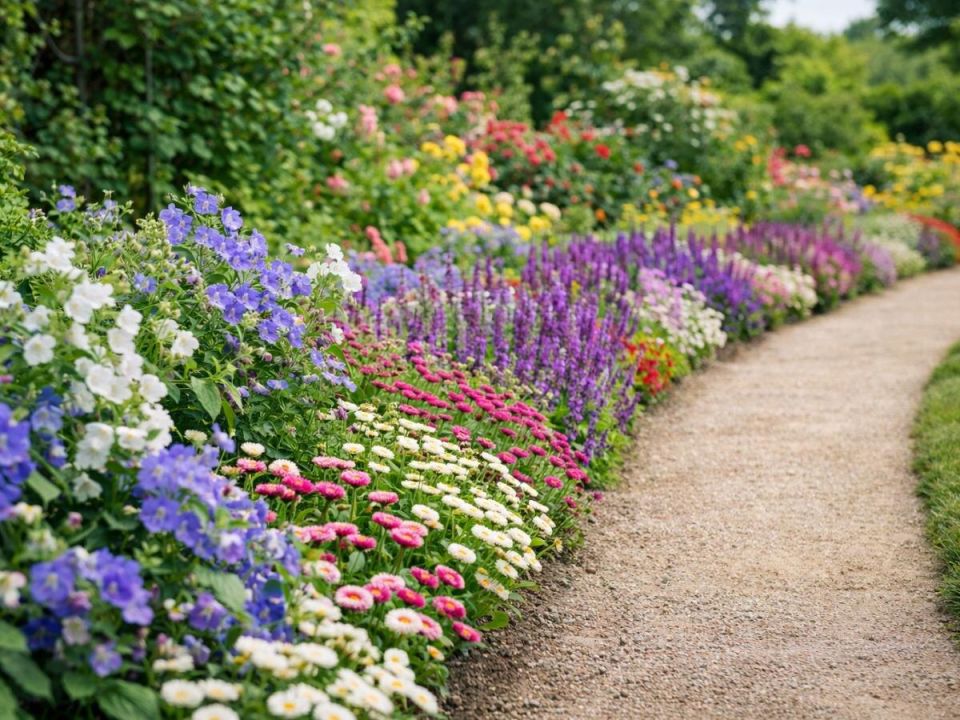 Растительные акценты: как колокольчики и маргаритки преображают клумбы