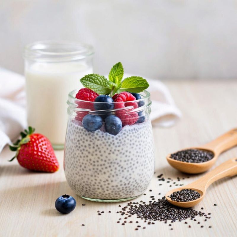 Чиа-пудинг с ягодами: завтрак, который готовится сам